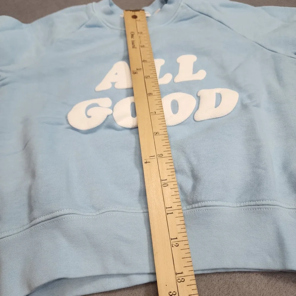 Good American All Good Sweatshirt Airy Blue Puff Print Kids 2T‎